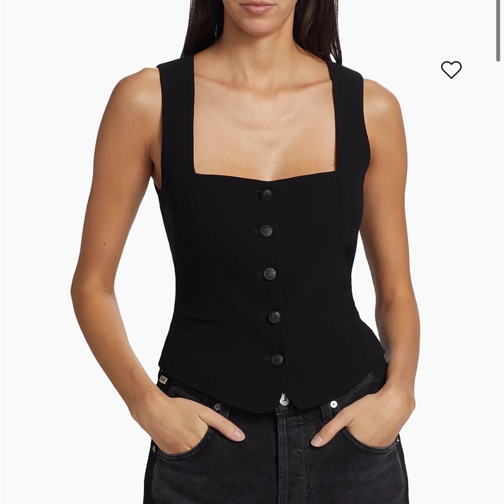 Rag & Bone Mariana Black Crepe Vest size 6